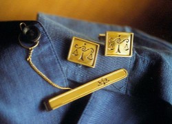 Set Krawattenklammer und Manschettenknöpfe